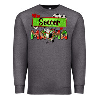Charcoal Heather soccer mama with leopard Premium Sweatshirt - Zillion Design Studio