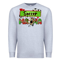 Heather Grey soccer mama with leopard Premium Sweatshirt - Zillion Design Studio