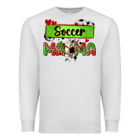 Oatmeal Heather soccer mama with leopard Premium Sweatshirt - Zillion Design Studio