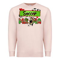Pale Pink soccer mama with leopard Premium Sweatshirt - Zillion Design Studio