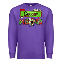 Purple soccer mama with leopard Premium Sweatshirt - Zillion Design Studio