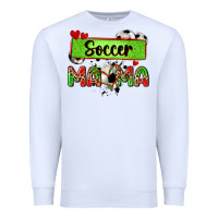 White soccer mama with leopard Premium Sweatshirt - Zillion Design Studio
