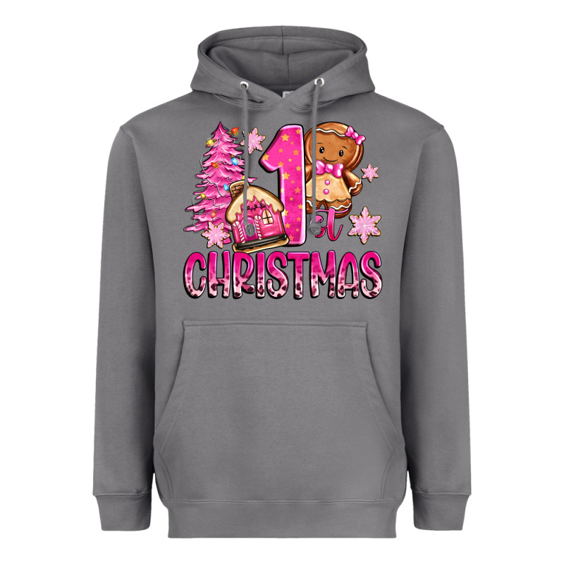 1st Christmas Gingerbread Girl Heavyweight Hoodie by Zillion Design Studio | Teevron