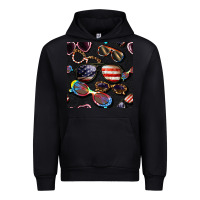 Black 4th of july glasses  seamless pattern Urban Hoodie - BundleAndBundleShop