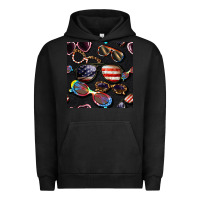 Pigment Black 4th of july glasses  seamless pattern Urban Hoodie - BundleAndBundleShop