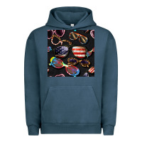 Pigment Midnight Navy 4th of july glasses  seamless pattern Urban Hoodie - BundleAndBundleShop