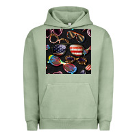 Pigment Oil Green 4th of july glasses  seamless pattern Urban Hoodie - BundleAndBundleShop