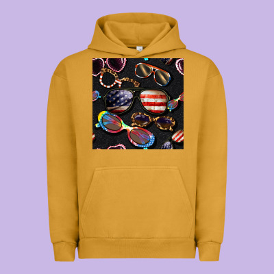 4th Of July Glasses  Seamless Pattern Urban Hoodie Designed By Bundleandbundleshop