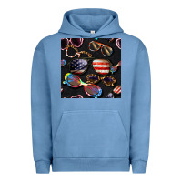Pigment Pebble Blue 4th of july glasses  seamless pattern Urban Hoodie - BundleAndBundleShop