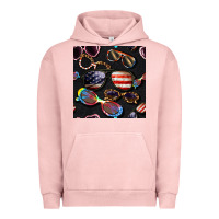 Pigment Salmon 4th of july glasses  seamless pattern Urban Hoodie - BundleAndBundleShop