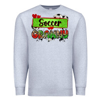 Heather Grey soccer granny with leopard Premium Sweatshirt - Zillion Design Studio