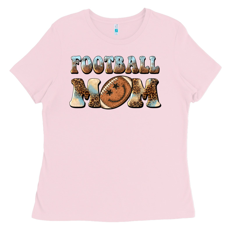 Football Mom Football Smiley Face Ladies Tee by BarkalooDesign | Teevron