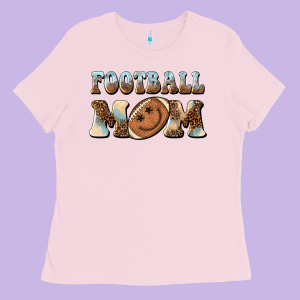 Football Mom Football Smiley Face Ladies Tee Designed By Barkaloodesign