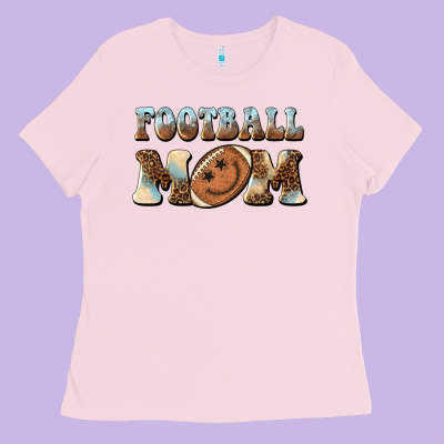 Football Mom Football Smiley Face Ladies Tee Designed By Barkaloodesign