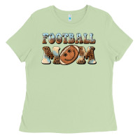 Matcha football mom football smiley face Ladies Tee - BarkalooDesign