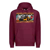 Burgundy steam roller sippy cup Premium Hoodie - Artiststas