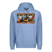 Colony Blue steam roller sippy cup Premium Hoodie - Artiststas