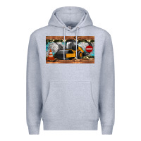 Heather Grey steam roller sippy cup Premium Hoodie - Artiststas