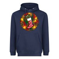Navy Santa Stocking Christmas Heavyweight Hoodie - RanaPortraitStore