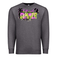 Charcoal Heather hot girl summer with palms Premium Sweatshirt - texasbilliewilder