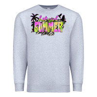 Heather Grey hot girl summer with palms Premium Sweatshirt - texasbilliewilder