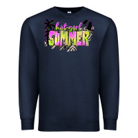Navy hot girl summer with palms Premium Sweatshirt - texasbilliewilder