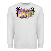 Oatmeal Heather hot girl summer with palms Premium Sweatshirt - texasbilliewilder