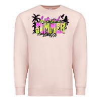 Pale Pink hot girl summer with palms Premium Sweatshirt - texasbilliewilder