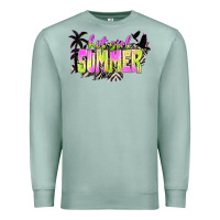 Seafoam hot girl summer with palms Premium Sweatshirt - texasbilliewilder