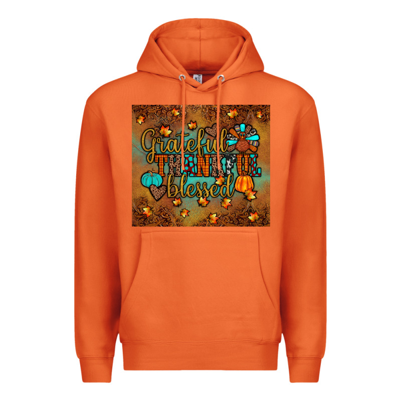Grateful Thankful Blessed Turkey Premium Hoodie by JahusDesignShop | Teevron