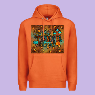 Grateful Thankful Blessed Turkey Premium Hoodie Designed By Jahusdesignshop