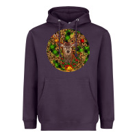 Plum Christmas Reindeer Heavyweight Hoodie - RanaPortraitStore