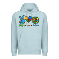 Blue Mist peace love autism Premium Hoodie - AdoDesignShop