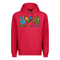 Cardinal peace love autism Premium Hoodie - AdoDesignShop