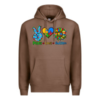 Chestnut peace love autism Premium Hoodie - AdoDesignShop