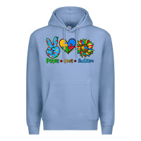 Colony Blue peace love autism Premium Hoodie - AdoDesignShop