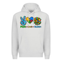 Dove Grey peace love autism Premium Hoodie - AdoDesignShop
