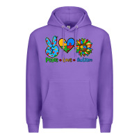 Purple peace love autism Premium Hoodie - AdoDesignShop