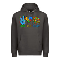 Smoke peace love autism Premium Hoodie - AdoDesignShop