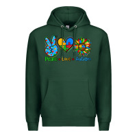 Sports Green peace love autism Premium Hoodie - AdoDesignShop