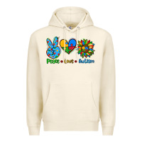 Tofu peace love autism Premium Hoodie - AdoDesignShop