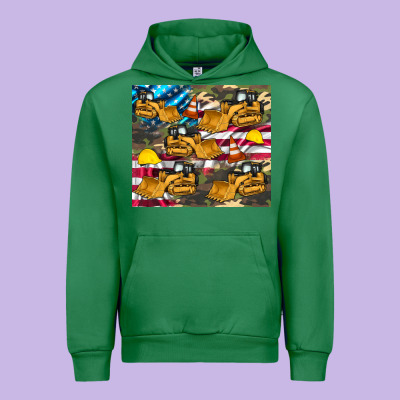 Bulldozer Camouflage American Flag Urban Hoodie Designed By Artiststas