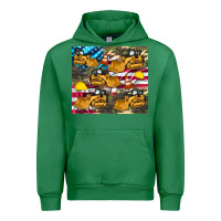 Emerald bulldozer camouflage american flag Urban Hoodie - Artiststas