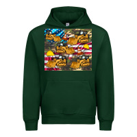 Forest Green bulldozer camouflage american flag Urban Hoodie - Artiststas