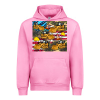 Fuchsia Pink bulldozer camouflage american flag Urban Hoodie - Artiststas