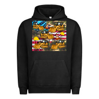 Pigment Black bulldozer camouflage american flag Urban Hoodie - Artiststas