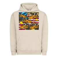 Pigment French Oak bulldozer camouflage american flag Urban Hoodie - Artiststas