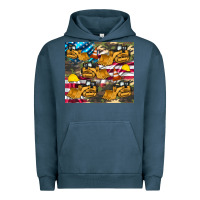 Pigment Midnight Navy bulldozer camouflage american flag Urban Hoodie - Artiststas