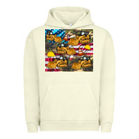 Pigment Pistachio bulldozer camouflage american flag Urban Hoodie - Artiststas