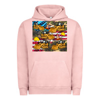 Pigment Salmon bulldozer camouflage american flag Urban Hoodie - Artiststas